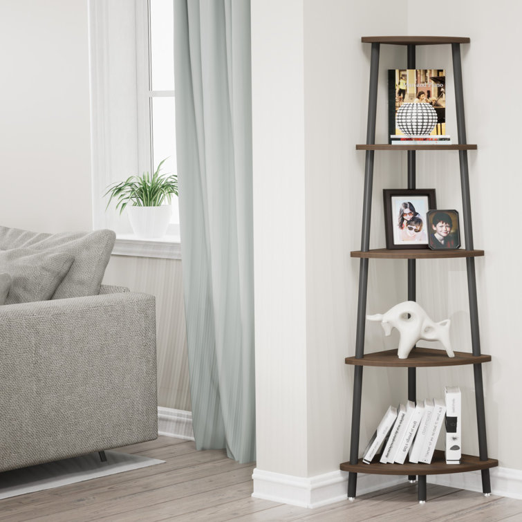 BAZTIN 5 Tier Industrial Corner Shelf Open Ladder Vintage Corner